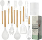 White Silicone Kitchen Utensils Set - Silicone Kitchen Utensils Set with Holder