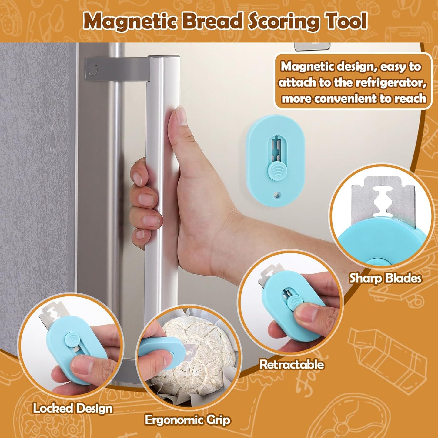 Extractable & Magnetic Bread Lame Dough Scoring Tool