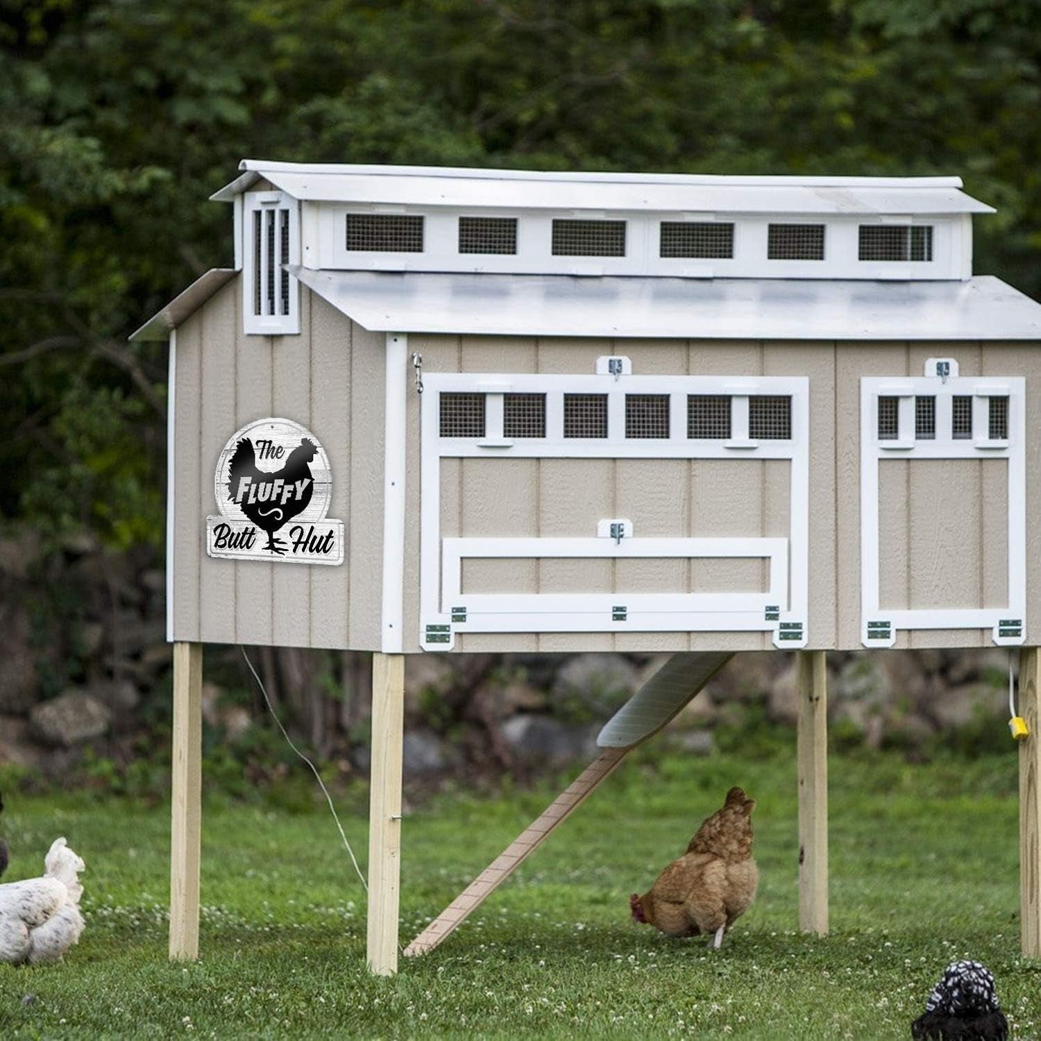 Fluffy Butt Hut Chicken Coop Sign 