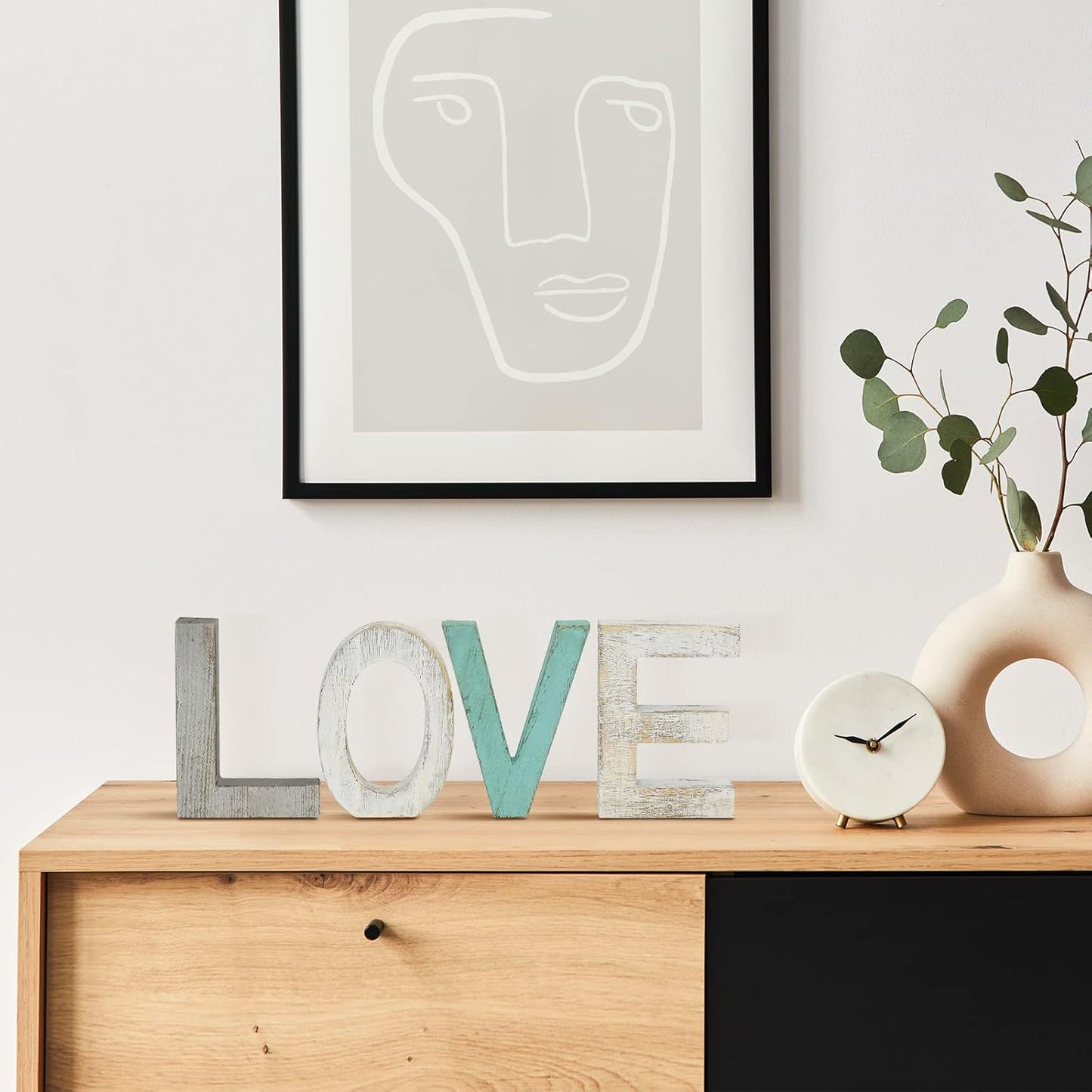 Rustic Wood Love Sign, Decorative Wooden Block Word Signs