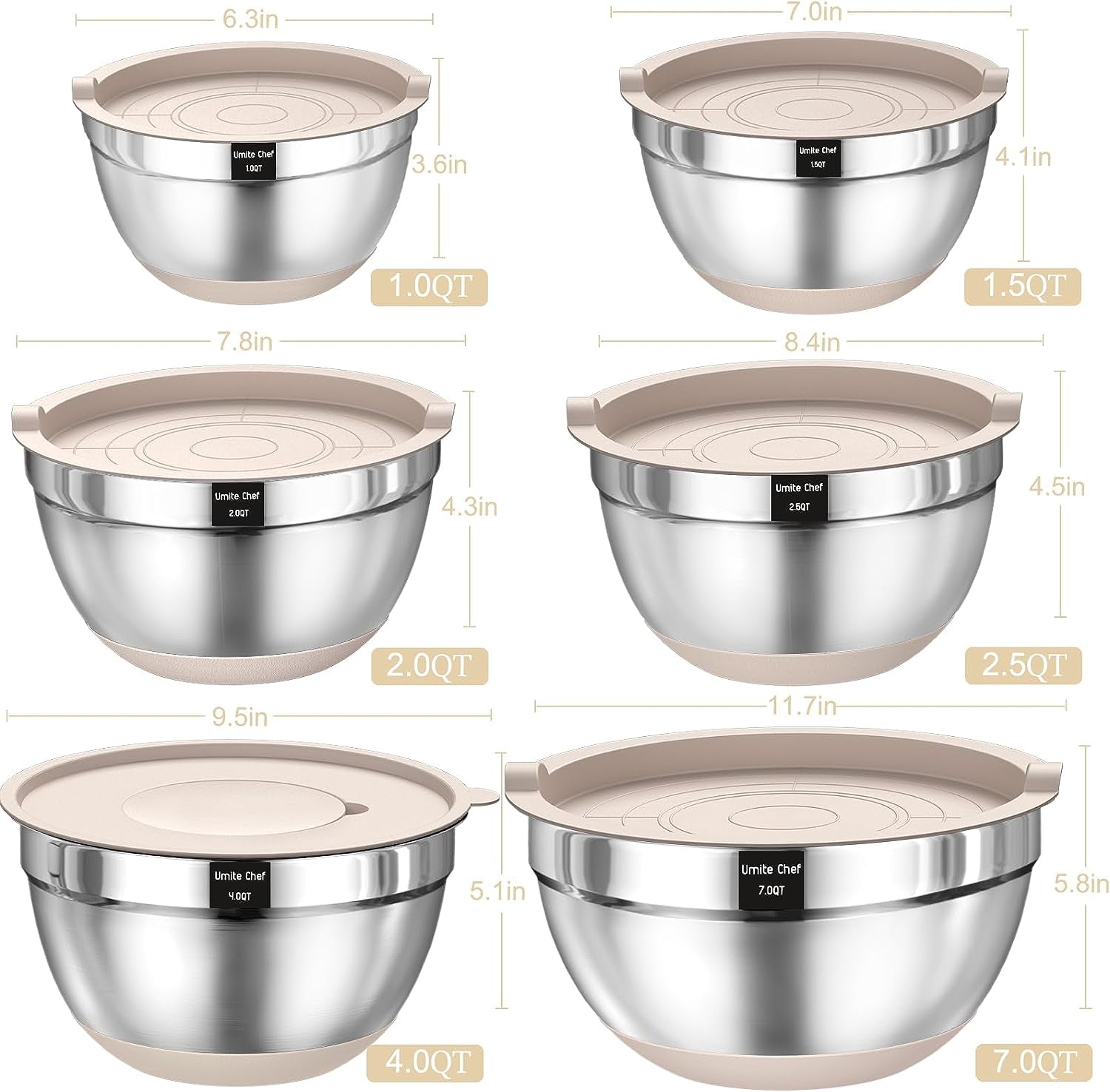 Mixing Bowls with Airtight Lids Set, 26PCS 