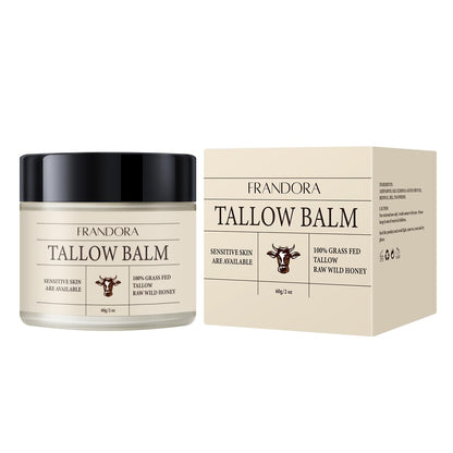 Beef Tallow and Honey Balm for Skin, All-Natural Moisturizer, Hydrating Tallow Balm with Raw Honey and Beeswax, Grass-Fed Beef Tallow & Raw Wild Honey Blend