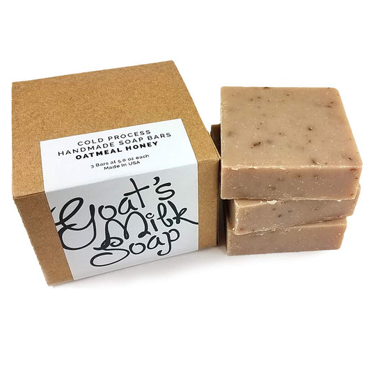 Handmade Fresh Goat'S Milk Bar Soap (Oatmeal Honey, 3 Bars 