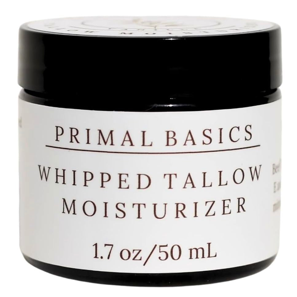 100% Grass Fed Grass Finished Whipped Vanilla Beef Tallow Moisturizer/Body Balm for Face, Body, Oily, Dry, Sensitive Skin 