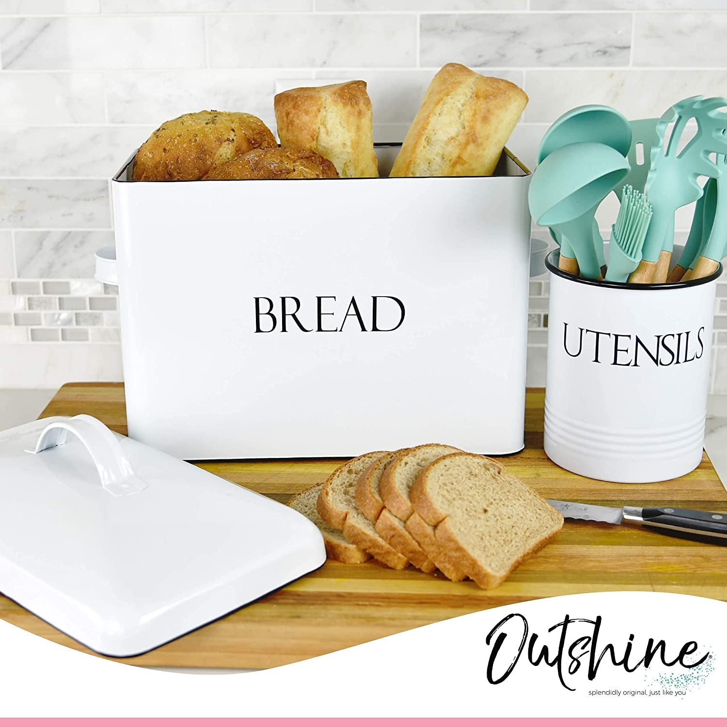 Farmhouse Extra Large Bread Box for Kitchen Countertop