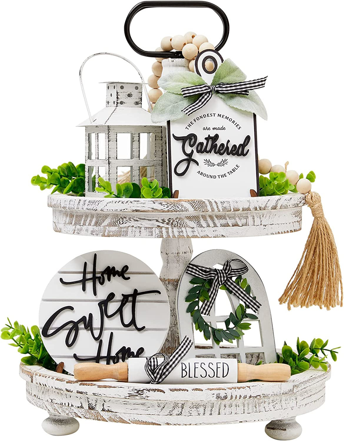 Set of 16 Farmhouse Tiered Tray Decor 