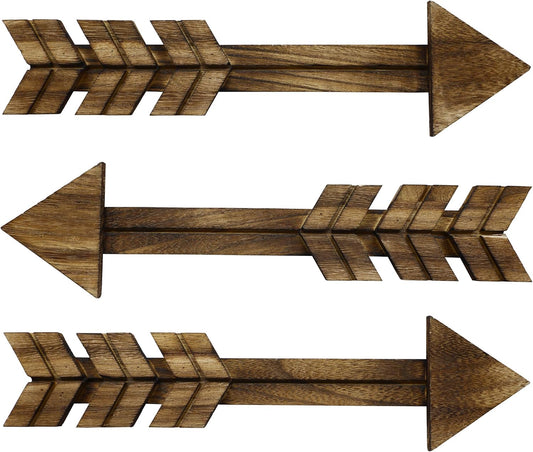 Wooden Arrow Wall Decor - Set of 3 Arrow Home Decor 