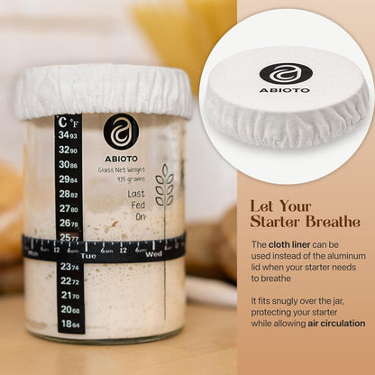 Sourdough Starter Kit with 34 Oz Glass Jar