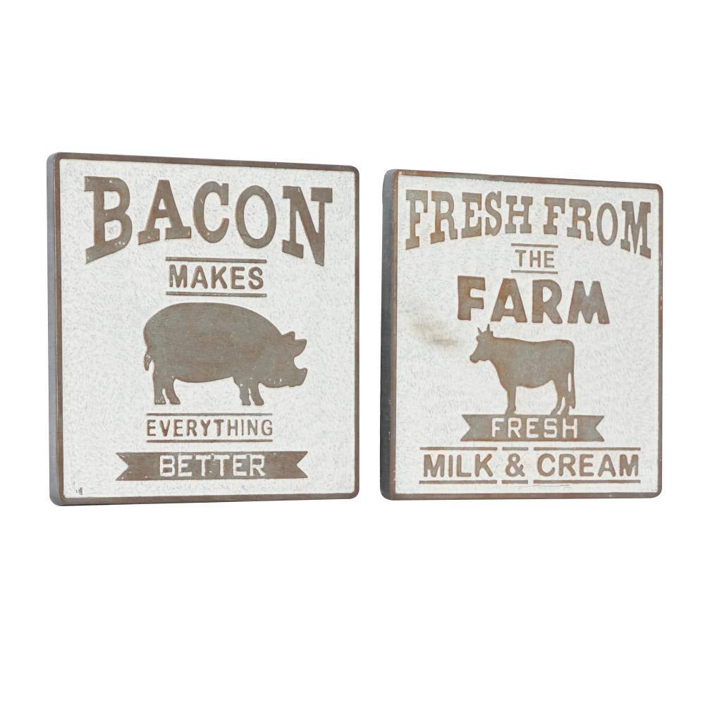 Square Galvanized Farmhouse Metal Wall Decor