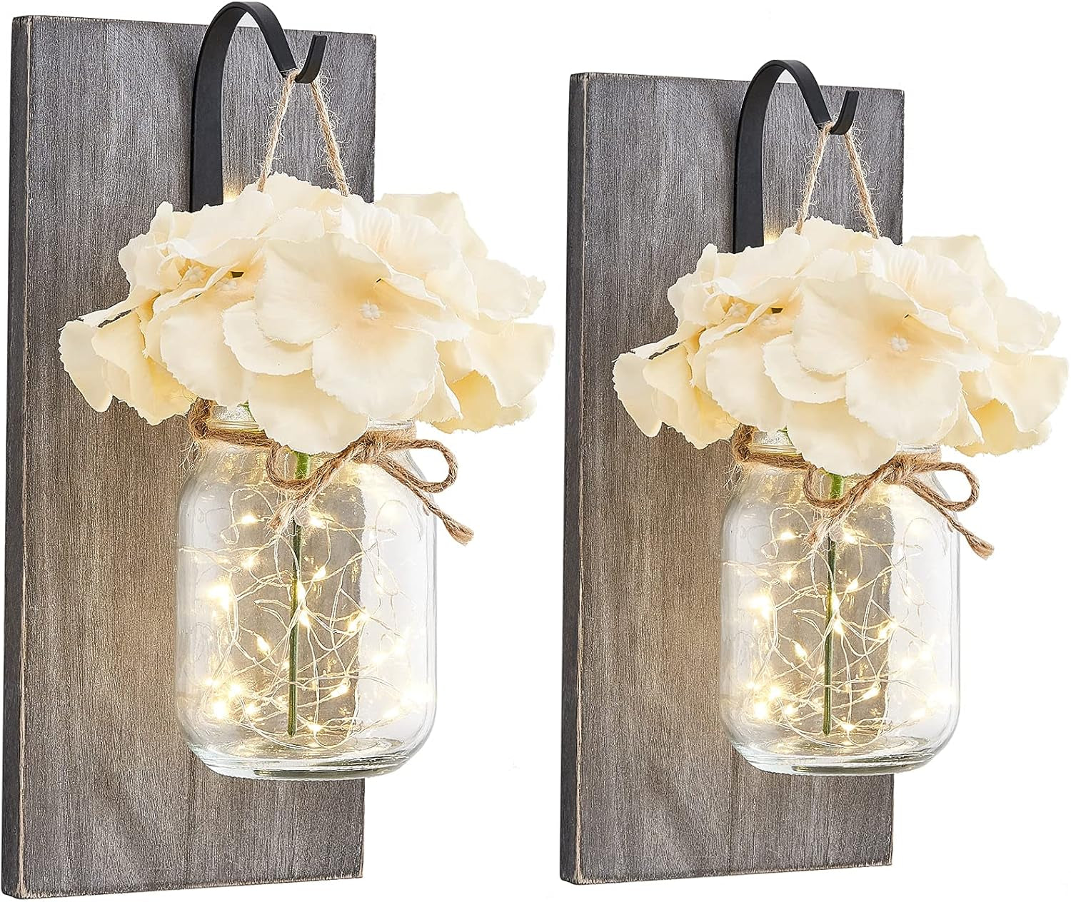 Mason Jar Wall Sconces Rustic Sconces Wall Decor Set of 2 Farmhouse Mason Jars