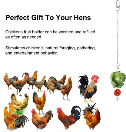 Chicken Veggies Skewer Fruit Food Holder Chicken Toy for Hens