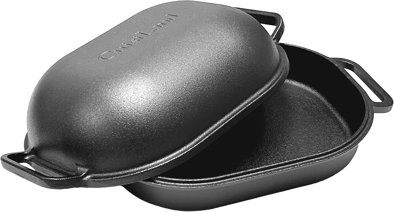 Large Heavy Duty Pre-Seasoned Cast Iron Bread & Loaf Pan - a Perfect Way for Baking