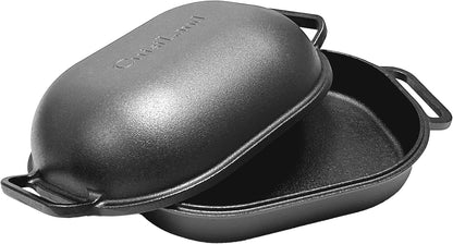 Large Heavy Duty Pre-Seasoned Cast Iron Bread & Loaf Pan - a Perfect Way for Baking