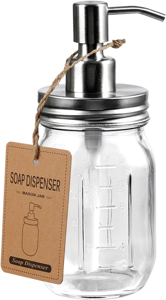 Mason Jar Soap Dispensers, Rustproof Stainless Steel Lid &Pump