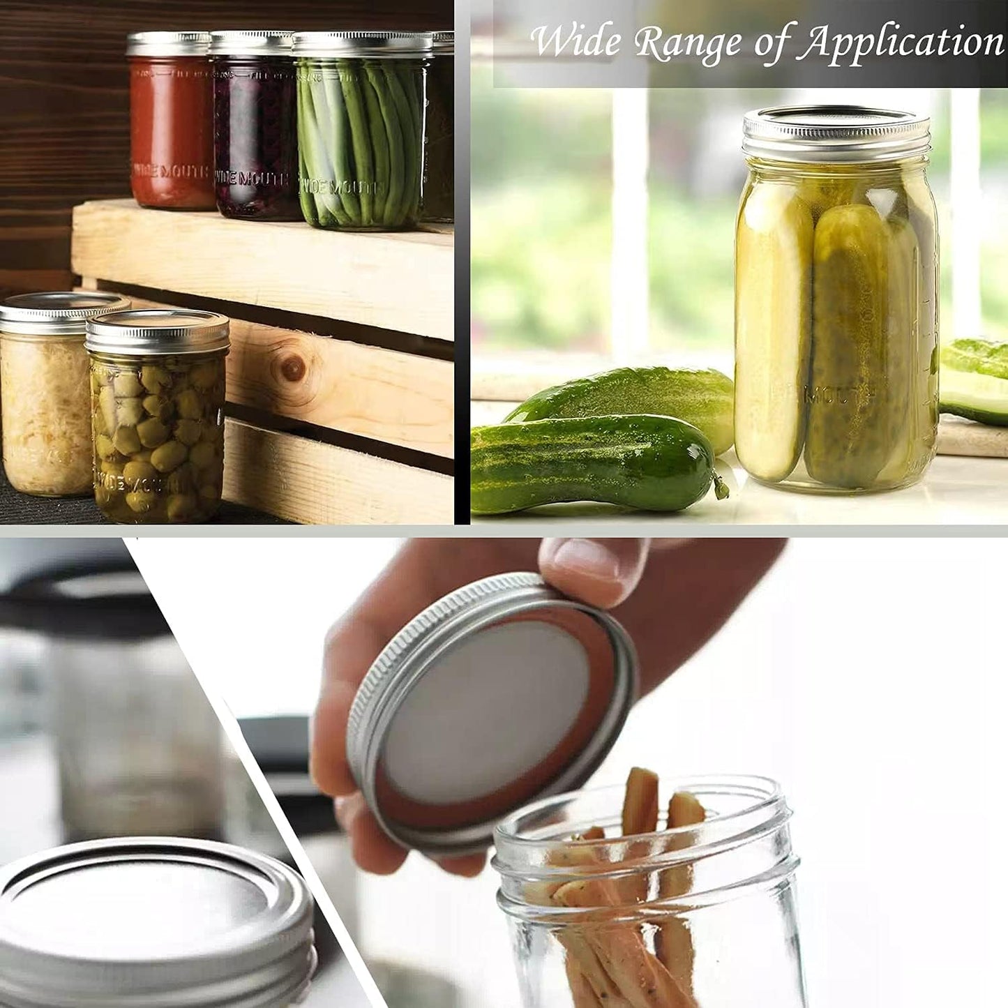 Mason Jar Lids 100Pcs, Canning Lids Regular Mouth 