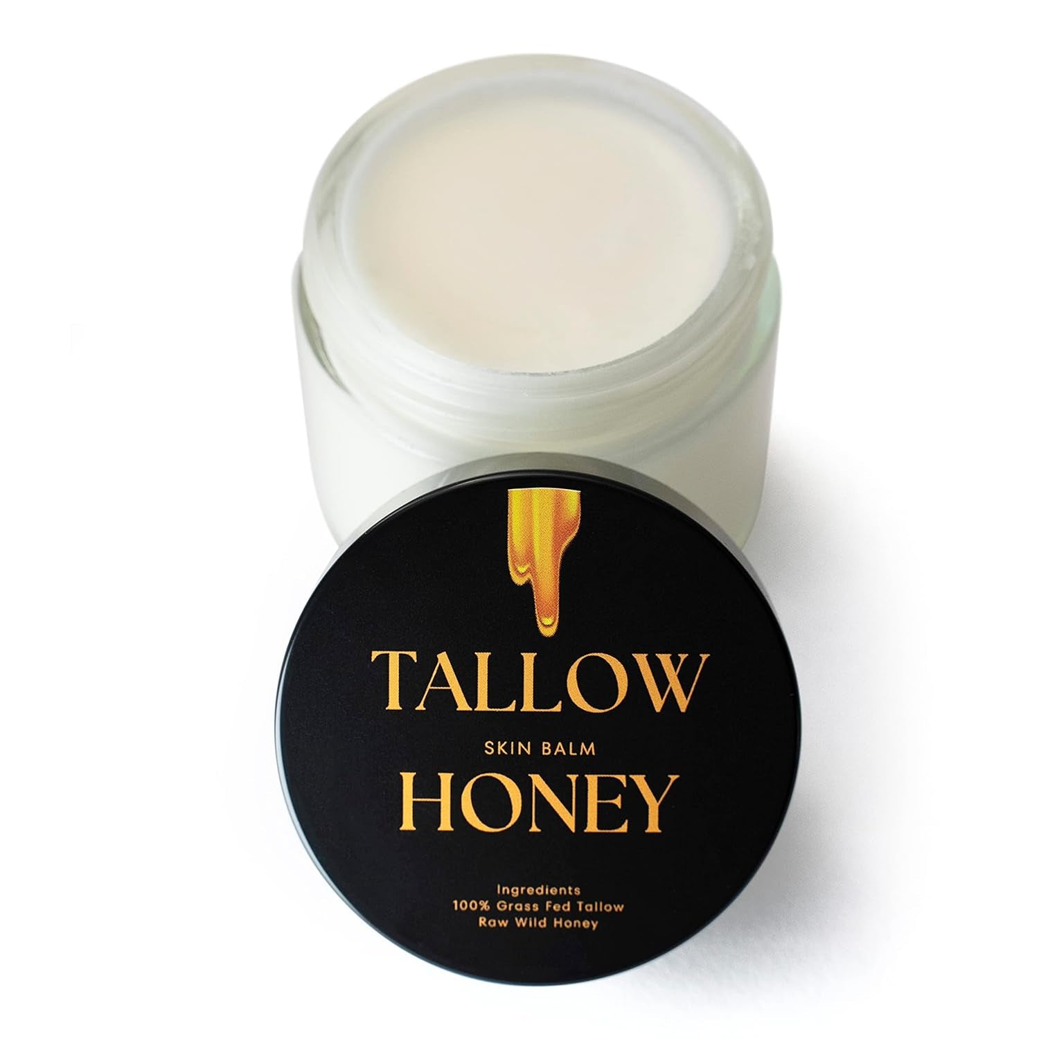 Handmade  Moisturizer | 100% Grass-Fed Tallow + Raw Wild Honey | Whole Body & Face Moisturizer | Whipped & Unscented Balm - 2 Oz.