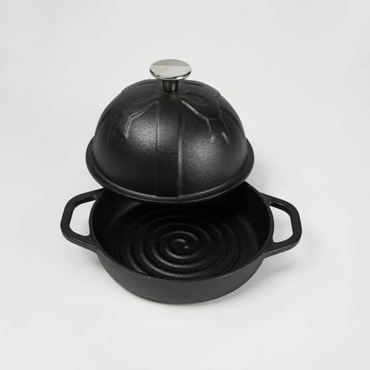 Cast Iron Bread Cloche, Dia.6.3Inch/16Cm, Sourdough Baking Pan Pre-Seasoned Black