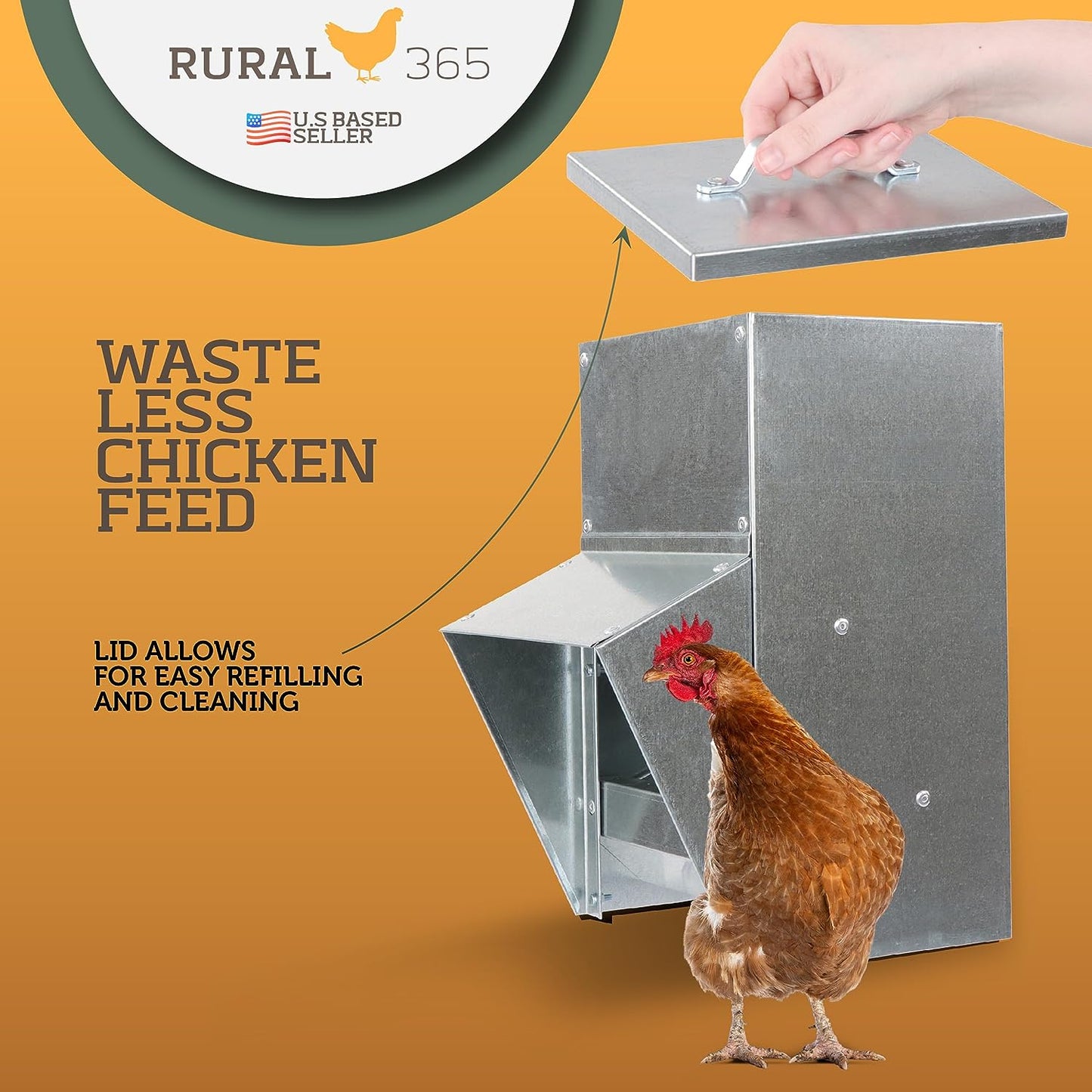 11.5Lb Capacity Galvanized Chicken Feeder 