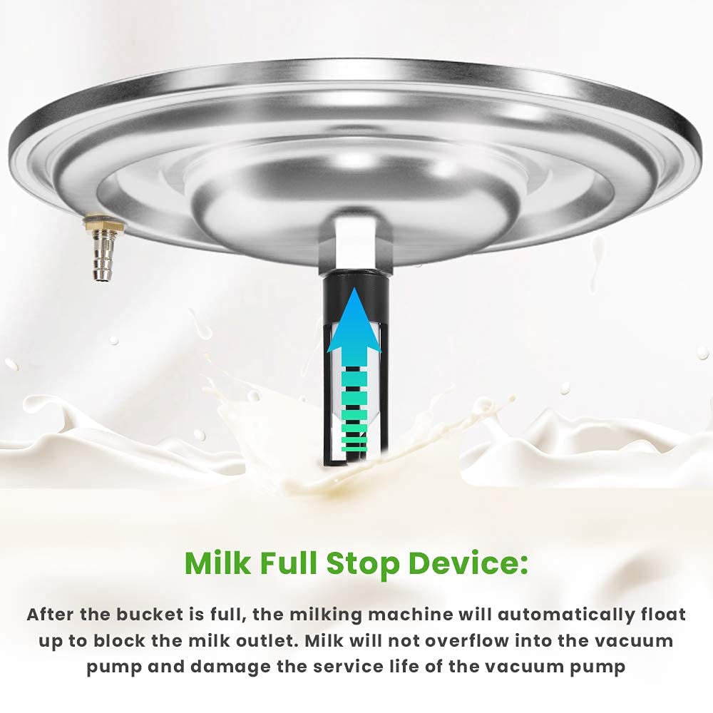 14L Cow Milking Machine with Rechargeable Pulse Direct Suction Integration Vacuum Pump 