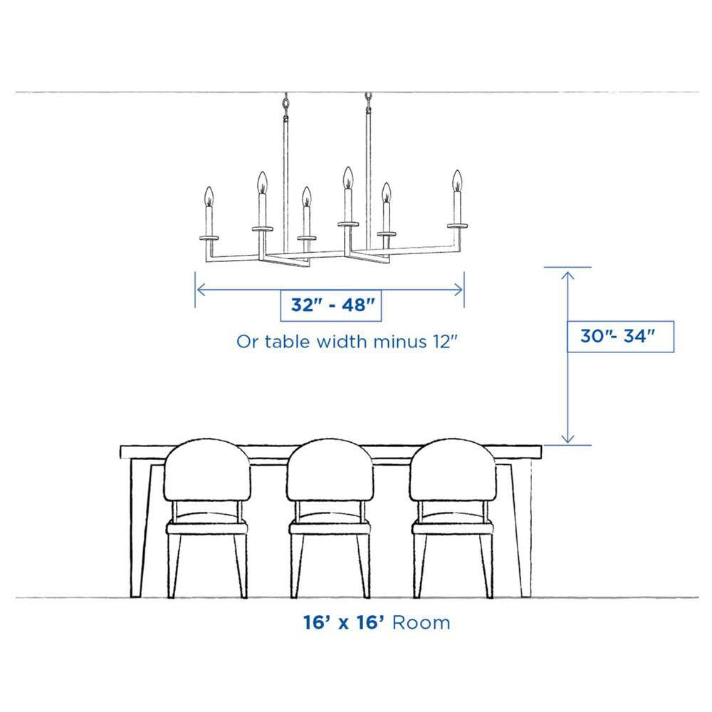 5-Light Graphite Farmhouse Linear Island Chandelier Light