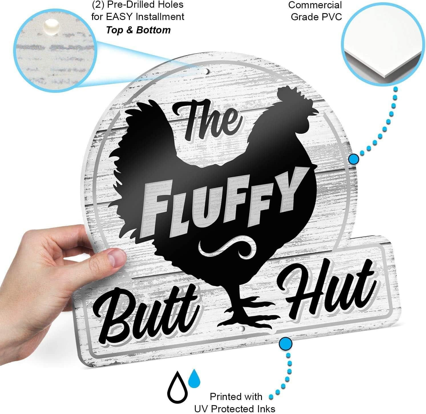 Fluffy Butt Hut Chicken Coop Sign 