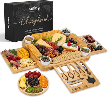 Charcuterie Boards Gift Set: Charcuterie Board Set, Bamboo Cheese Board Set 