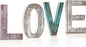 “LOVE” Decorative Wooden Letters – Large Wood Letters for Wall Décor in Rustic Blue, White and Grey