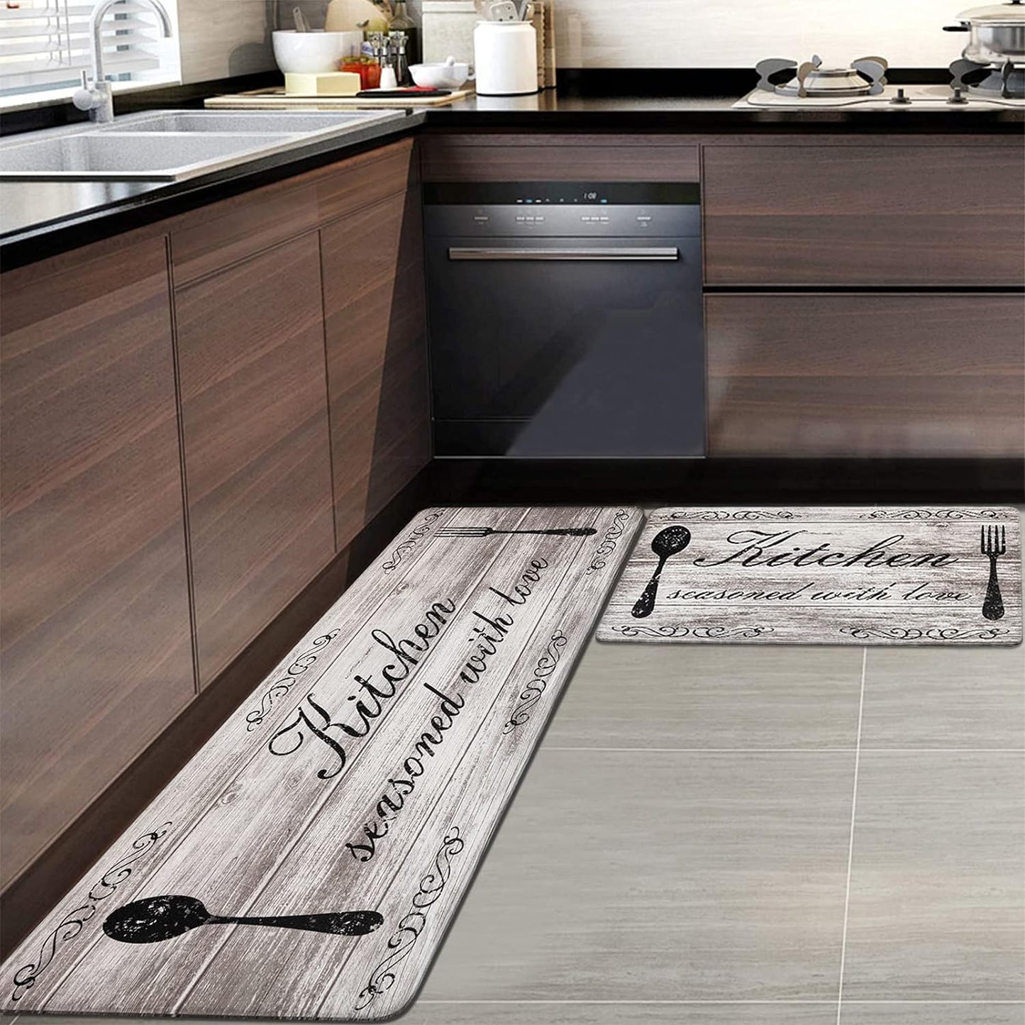 anti Fatigue Kitchen Mat Set of 2 Non Slip Kitchen Rugs 