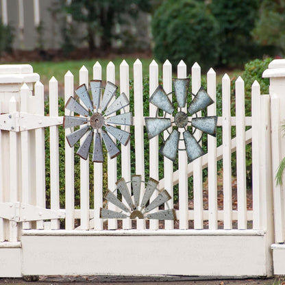 3 Pcs Windmill Wall Decor Rustic Farmhouse Metal Windmill Galvanized