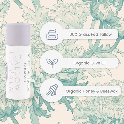 Organic Tallow Lip Balm (Lavender & Honey)