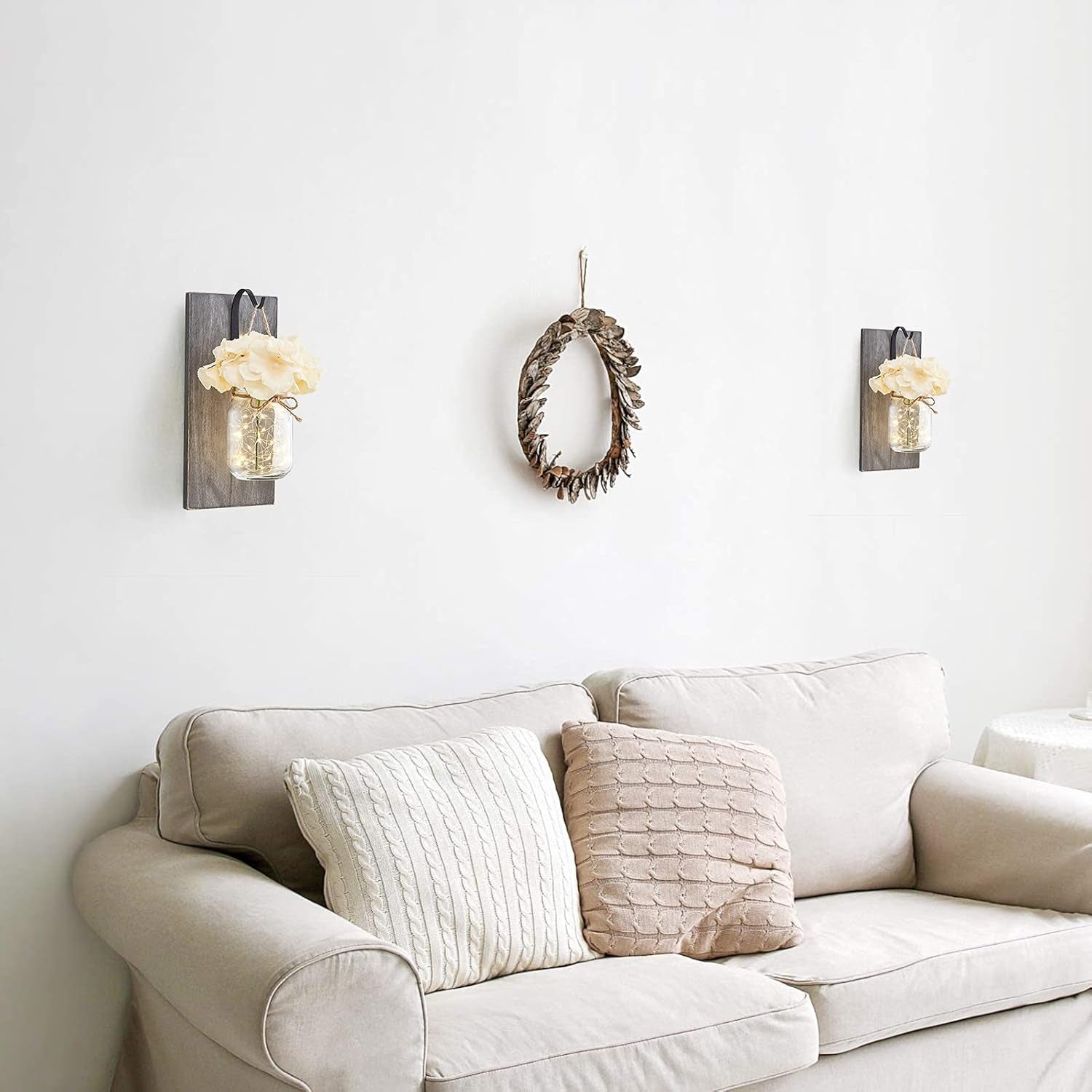 Mason Jar Wall Sconces Rustic Sconces Wall Decor Set of 2 Farmhouse Mason Jars