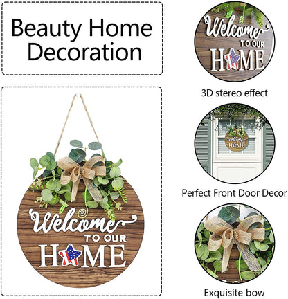 Interchangeable Seasonal Welcome Sign Front Door Decoration