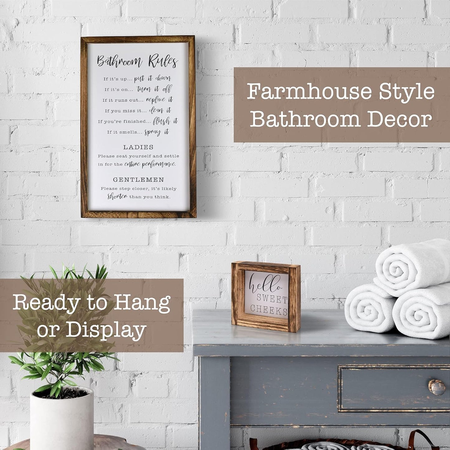 Farmhouse Bathroom Decor Set of 2e Sayings Are Perfect for Your Home