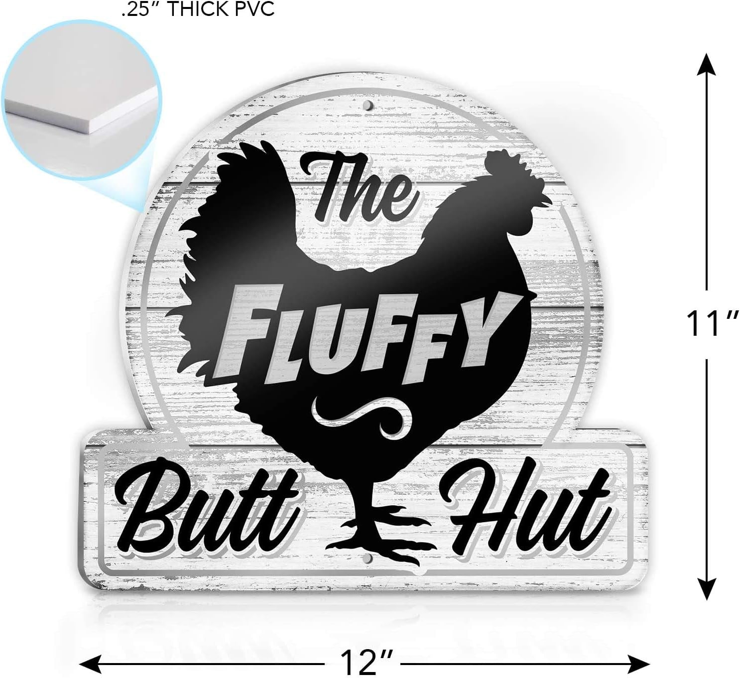 Fluffy Butt Hut Chicken Coop Sign 