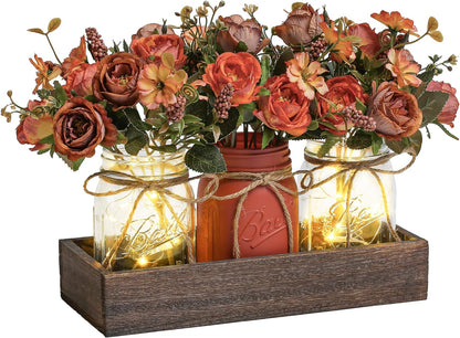 3 Pcs Mason Jar Centerpiece Table Decorations