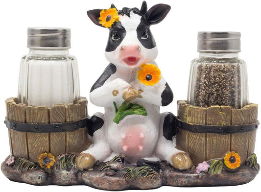 Decorative Holstein Cow Salt and Pepper Shaker Set