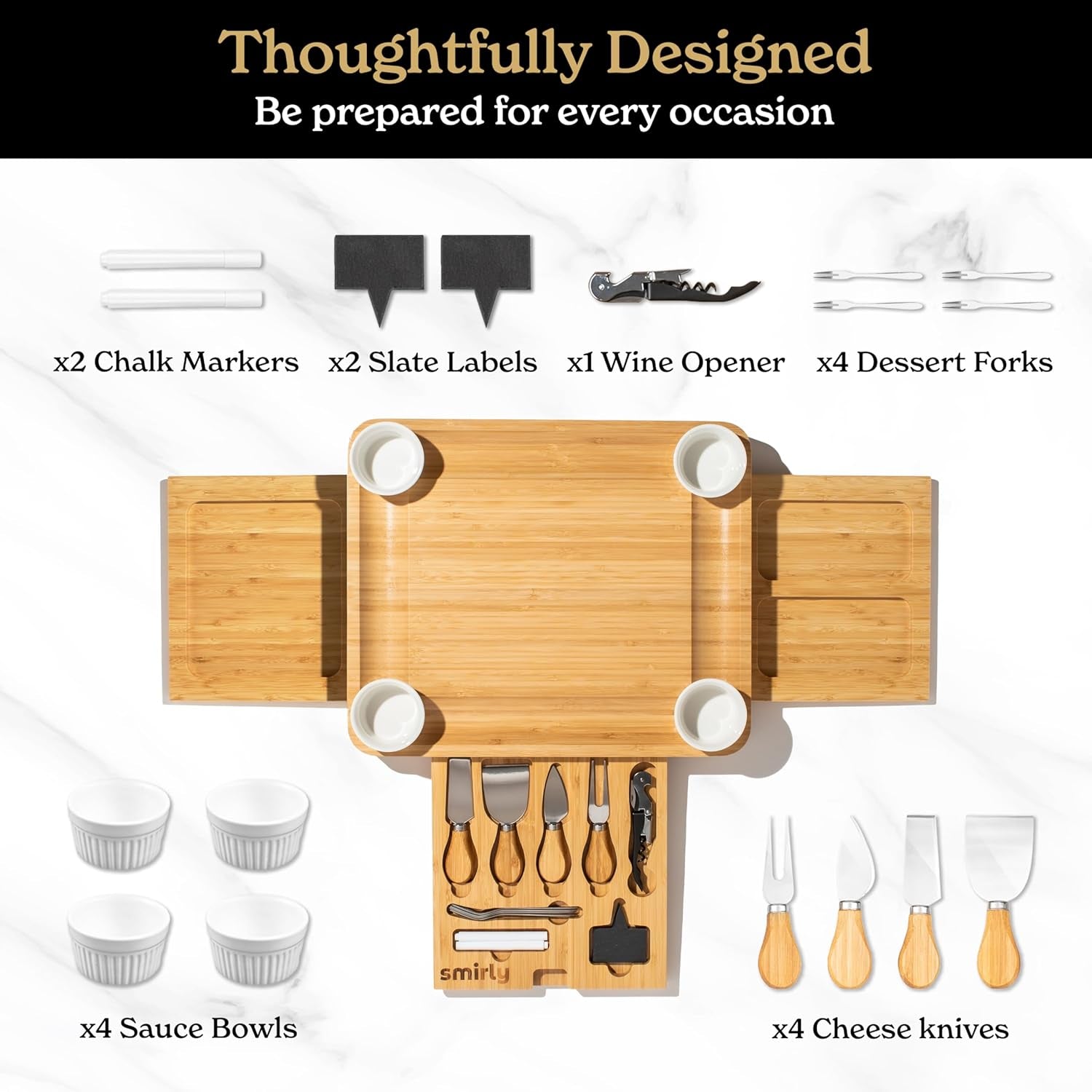 Charcuterie Boards Gift Set: Charcuterie Board Set, Bamboo Cheese Board Set 