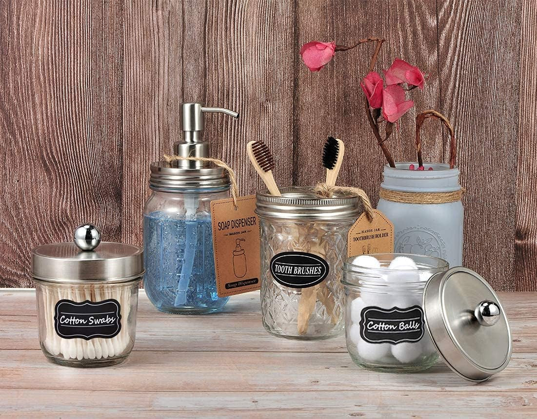 Mason Jar Soap Dispensers, Rustproof Stainless Steel Lid &Pump