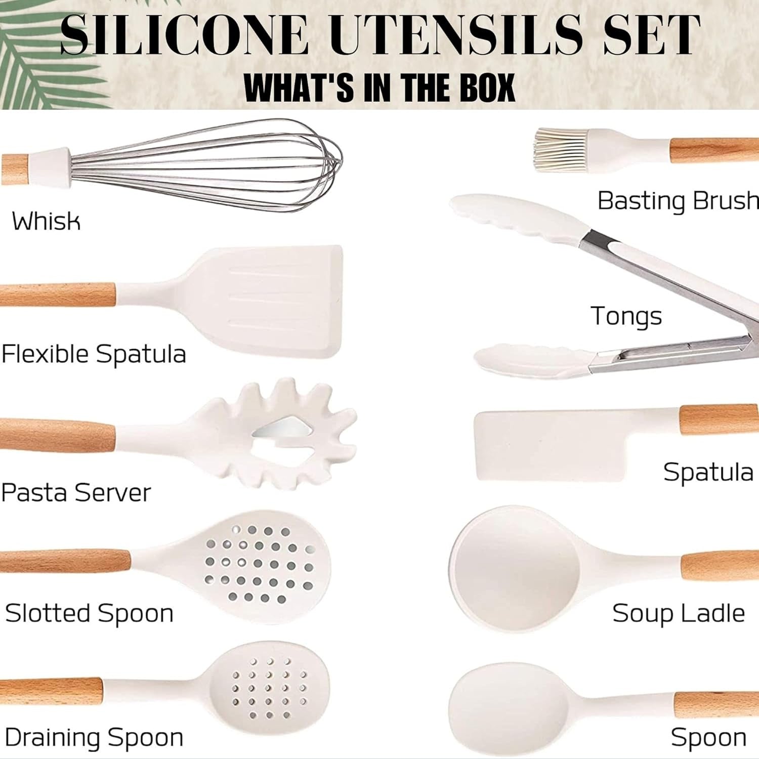 White Silicone Kitchen Utensils Set - Silicone Kitchen Utensils Set with Holder