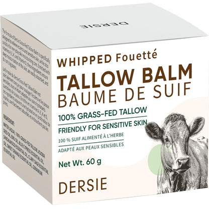 Whipped Beef Tallow Balm for Skin: Tallow Face Moisturizer with Australia Emu Oil, Blue Cypress, Sandalwood Oil –Fresh Herbal Scent - Eczema Relief - Suitable for Sensitive Skin - 2.12 OZ