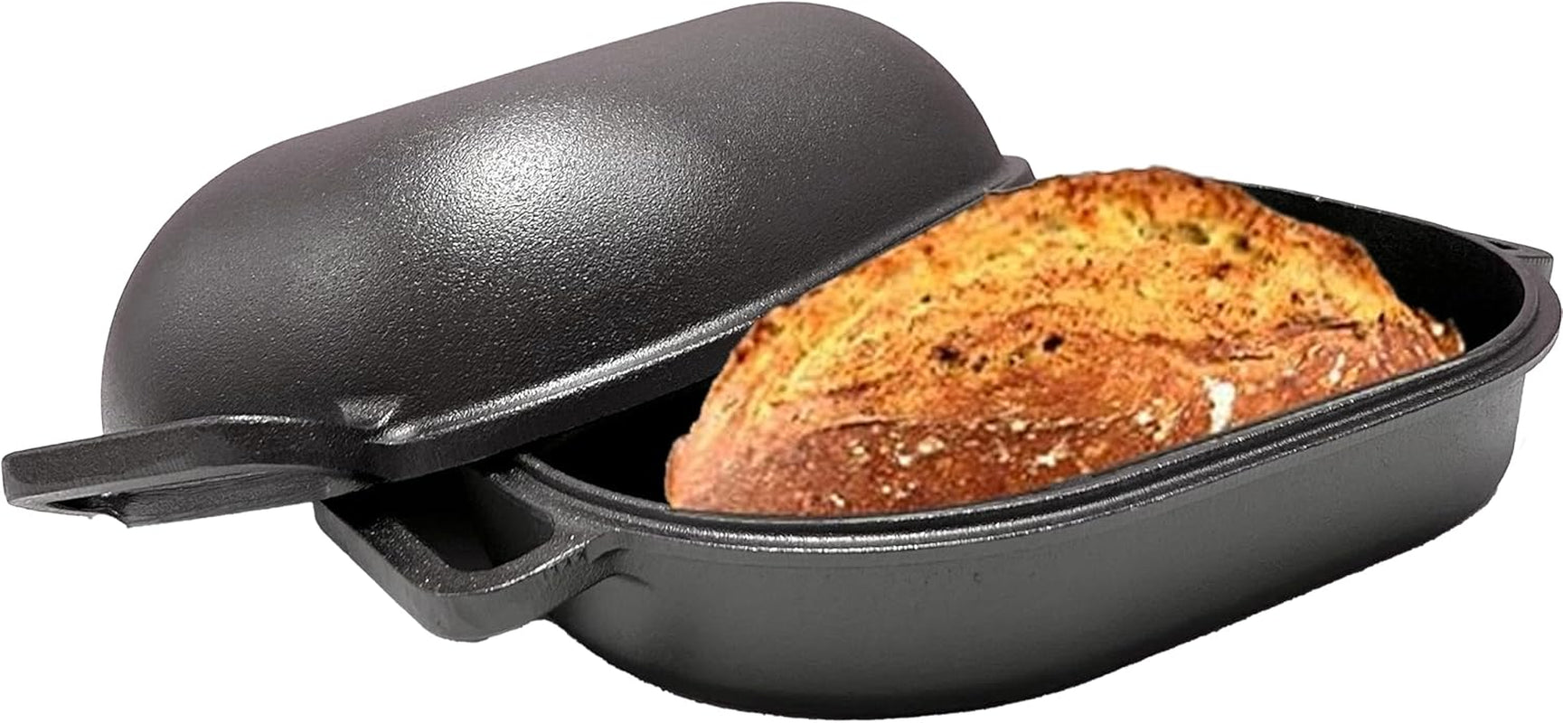 Large Heavy Duty Pre-Seasoned Cast Iron Bread & Loaf Pan - a Perfect Way for Baking