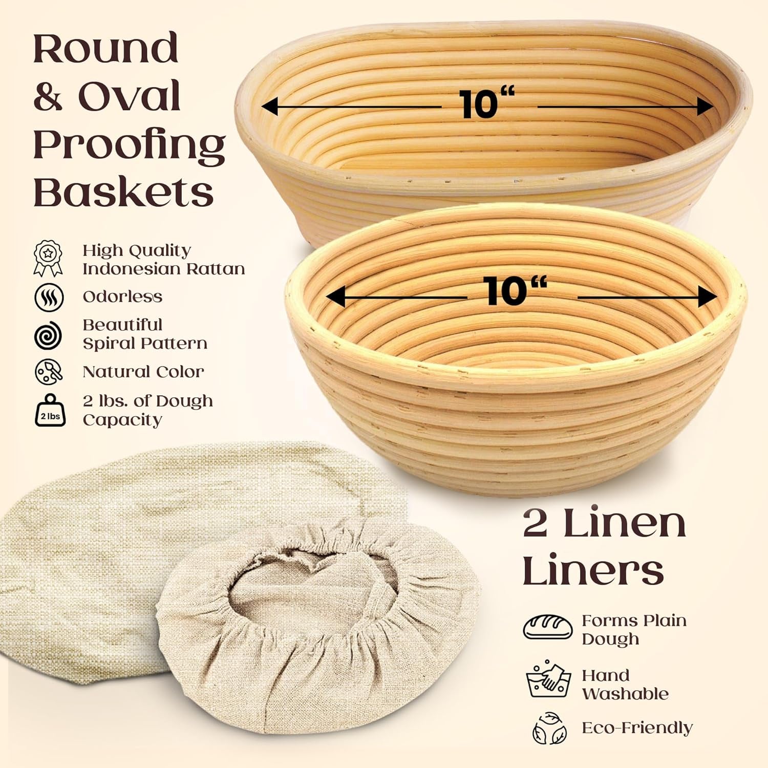 Banneton Bread Proofing Basket Set - 27 Piece Bread Making Kit