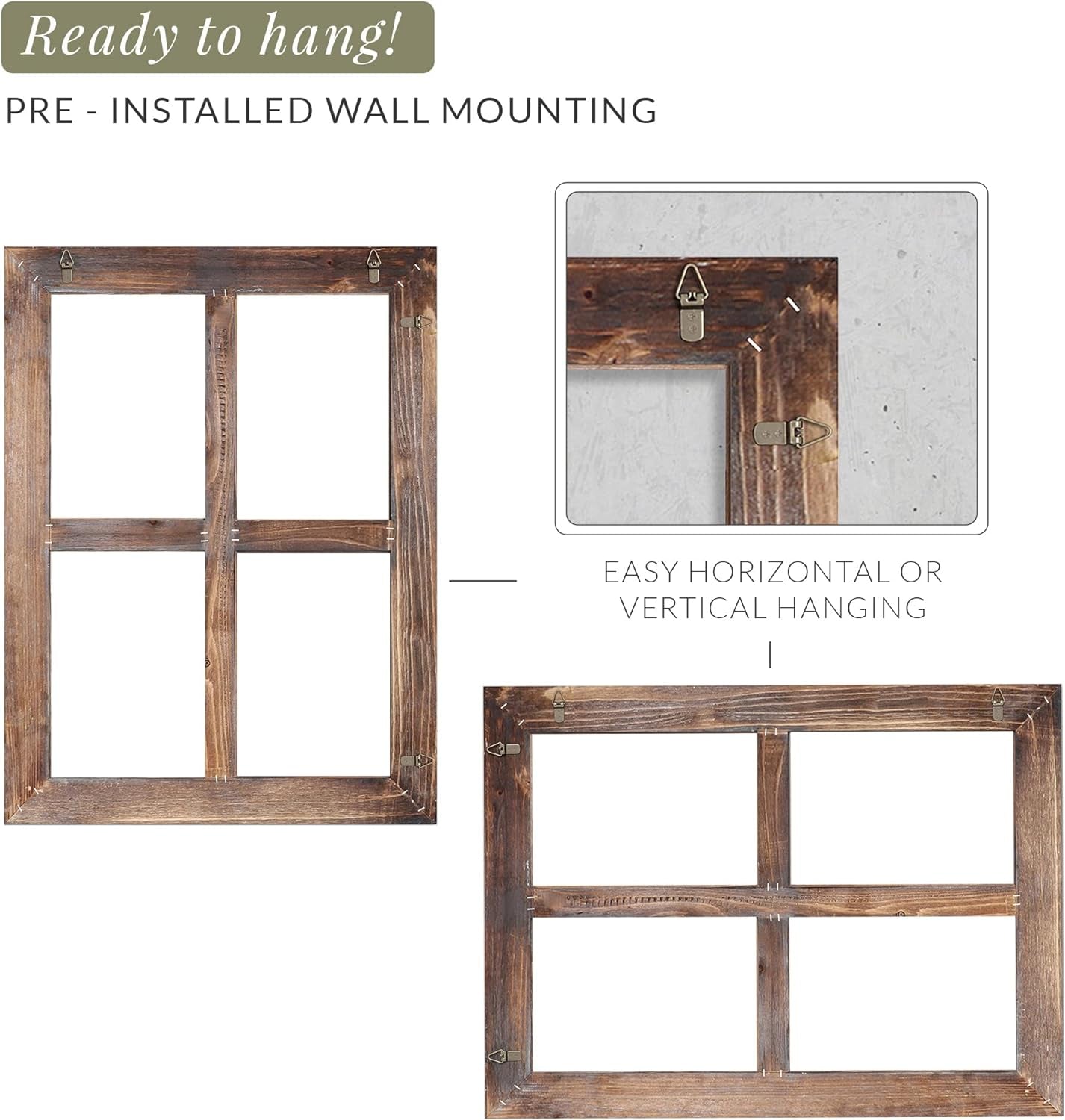 18X24 Rustic Window Frame Wall Decor