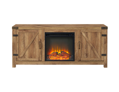 Modern Farmhouse Fireplace TV Stand for Tvs up to 65", Brown