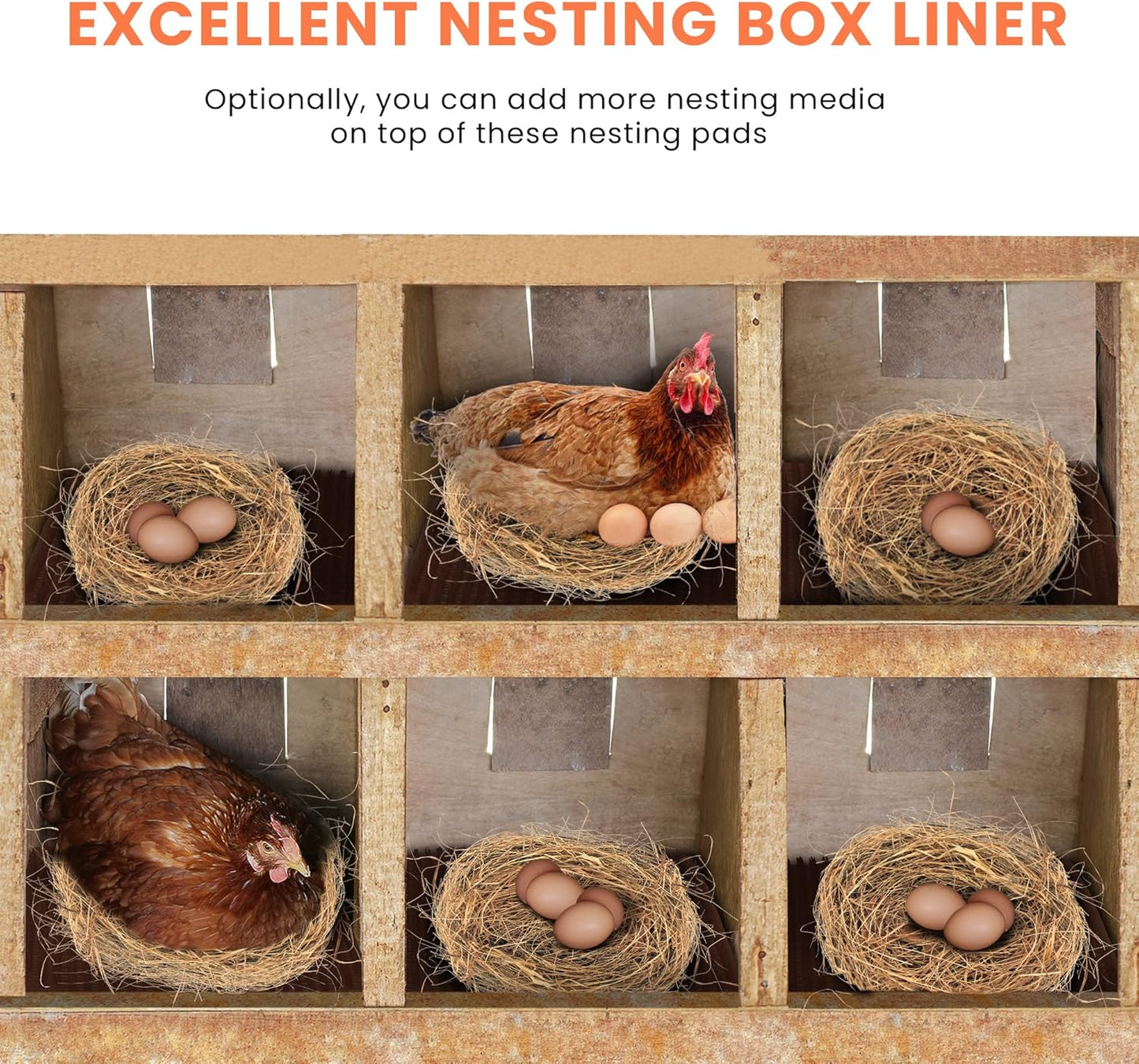 Chicken Nesting Pads, 6 Washable Nesting Box Pads