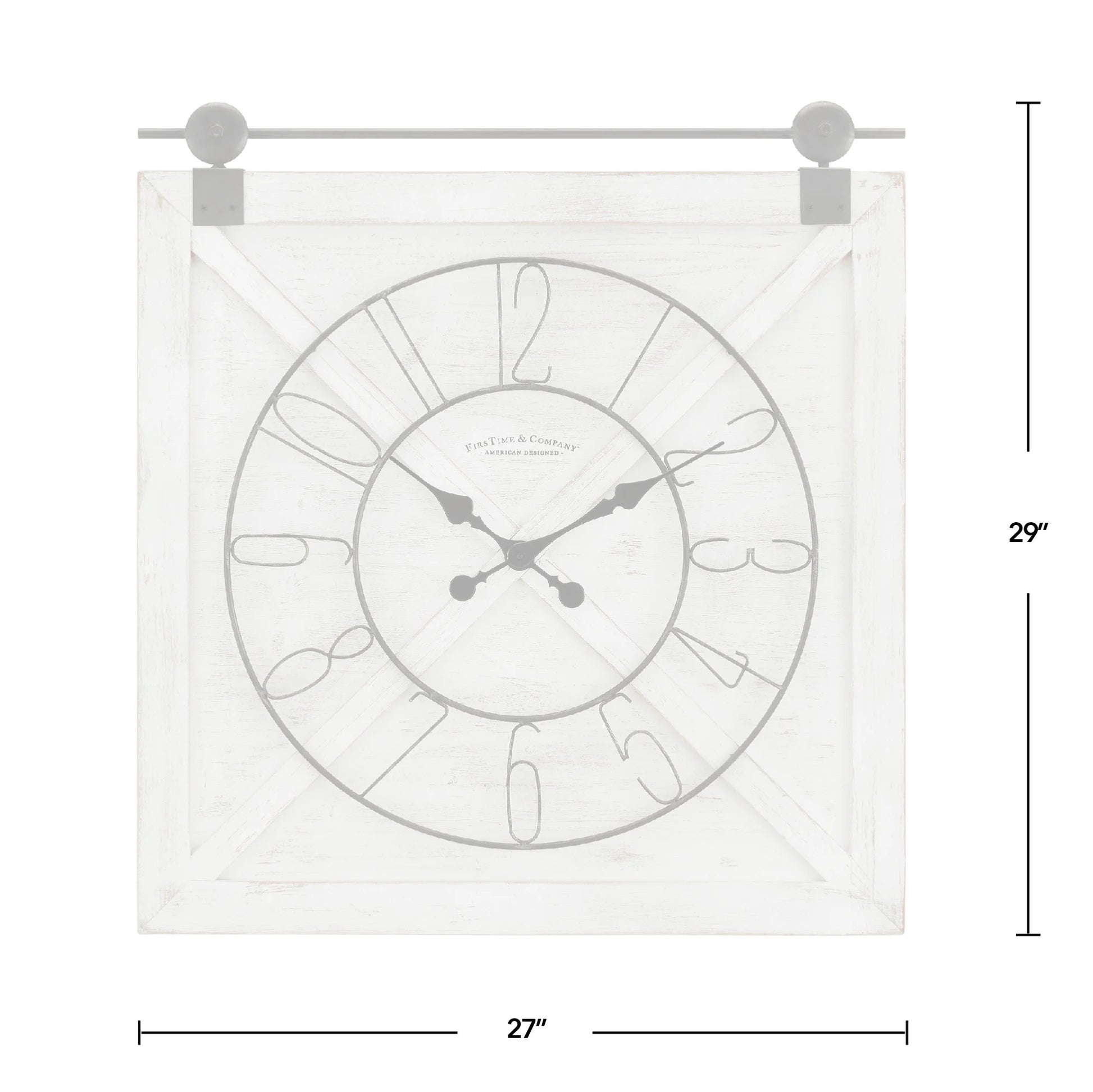 White Farmstead Barn Door Wall Clock, Farmhouse