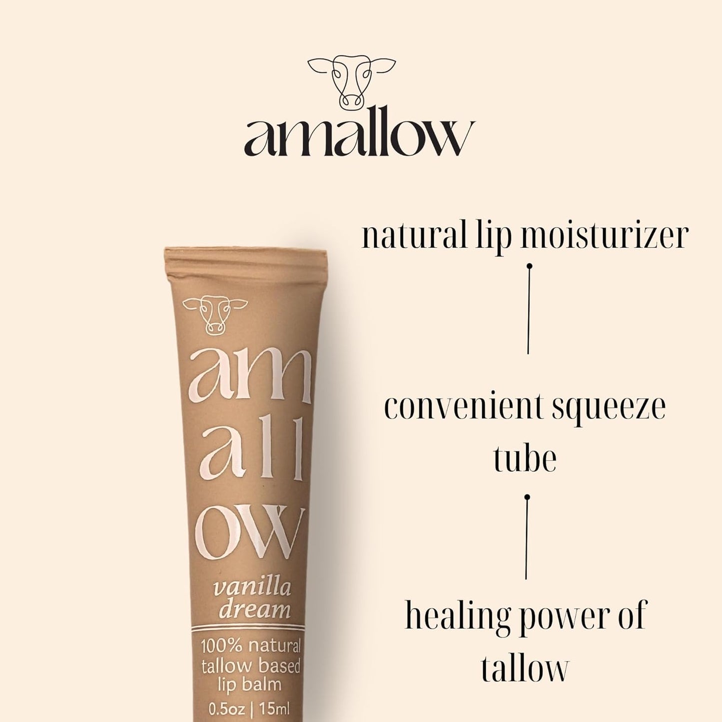 All Natural Tallow Lip Balm Squeezable Tube