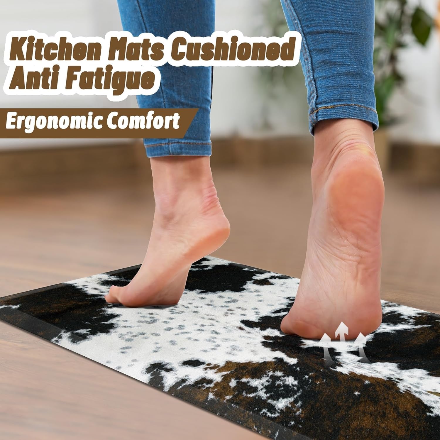 Cowhide Kitchen Mat Cushioned 