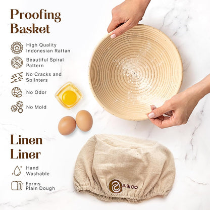 Banneton Bread Proofing Basket Set - a Complete Kit 