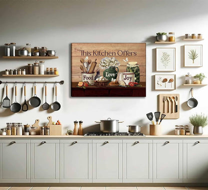 Country Kitchen Food Still Life Canvas Wall Art Vintage Rustic Farmhouse 